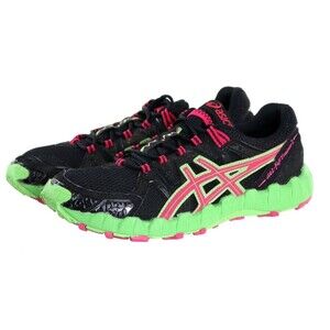 Asics Gel Fuji Trainer 2 Shoes Women Trail Hiking Sneakers Black Green 9